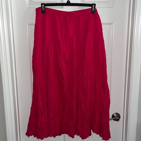 Plus Size Jessica London 100% Cotton Flowing Crinkled Maxi Skirt - Picture 4 of 6